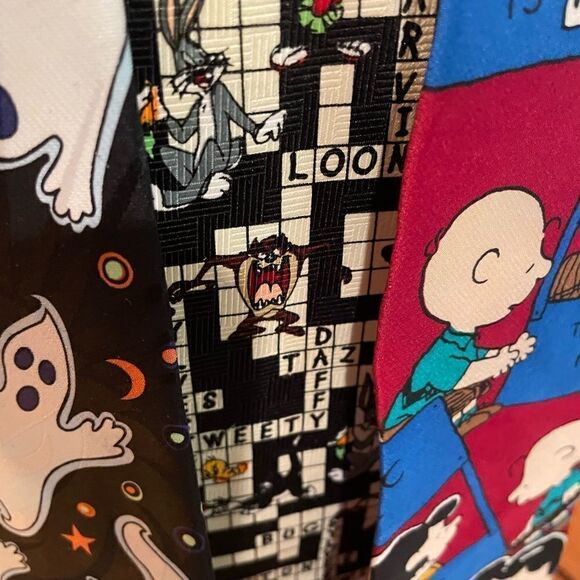 Vintage Ties Peanuts Looney Tunes Halloween made in Korea - Picture 9 of 14